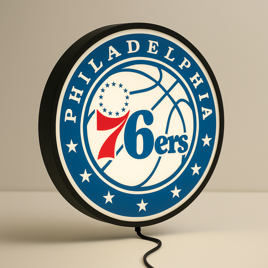 Philadelphia 76ers LED Sign shown in daylight