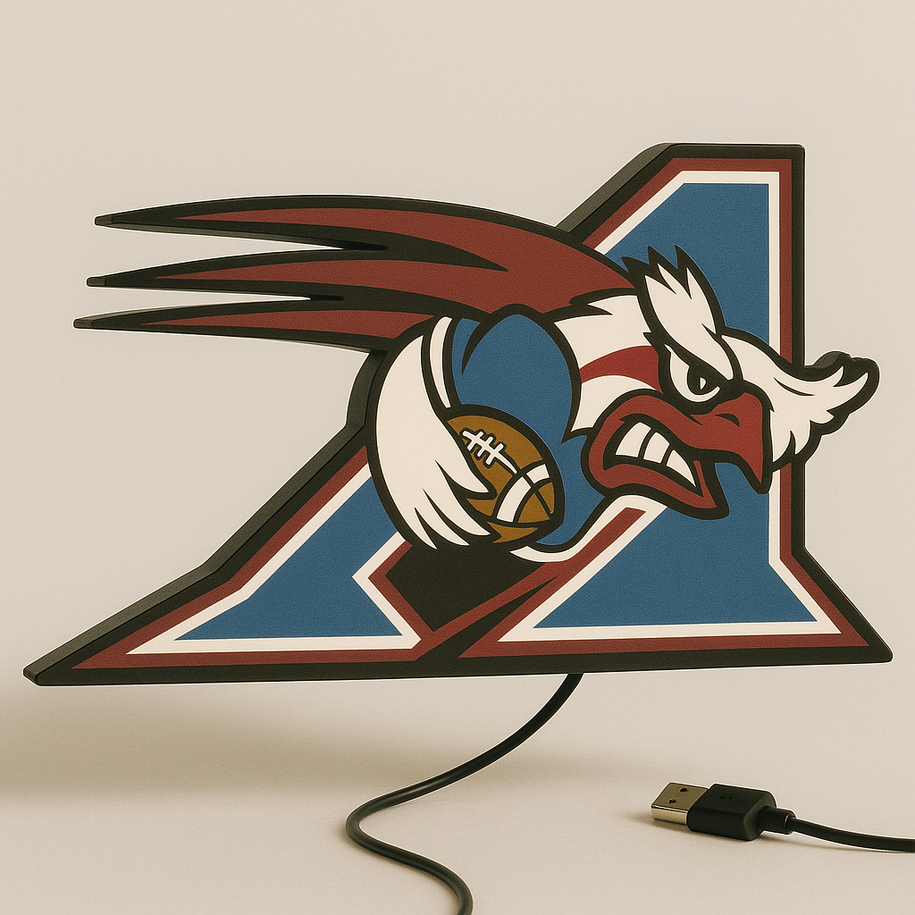 Montreal Alouettes Retro LED Sign shown in daylight