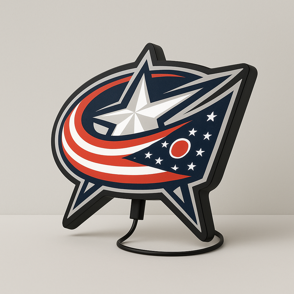 Columbus Blue Jackets LED Sign shown in daylight