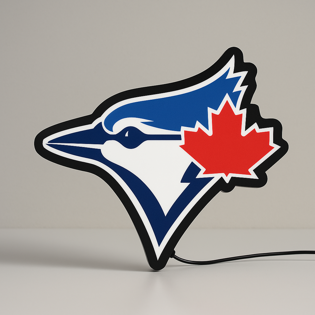 Toronto Blue Jays bird-head LED Sign shown in daylight