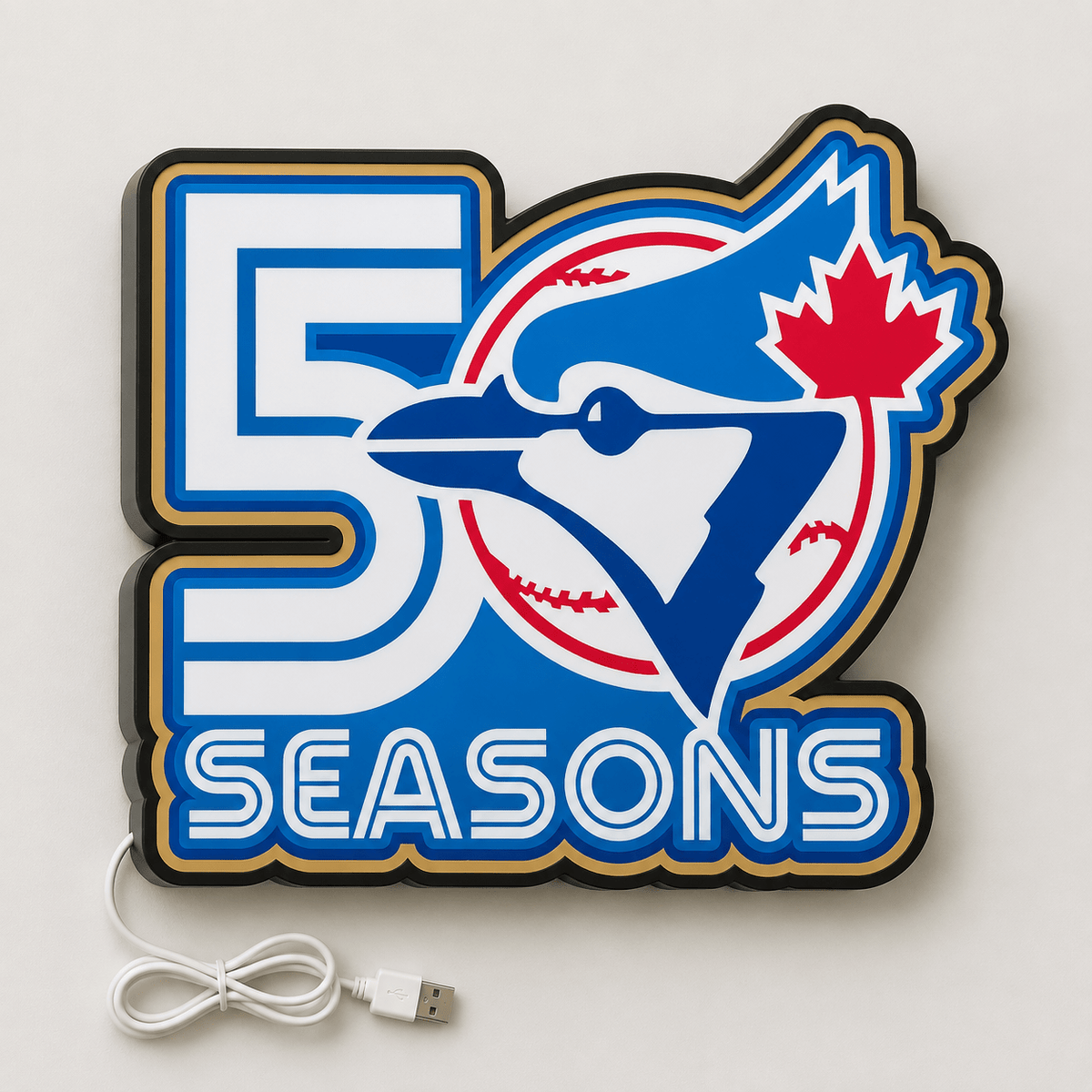 Toronto Blue Jays 50 Seasons Logo LED Sign - Sign Guy