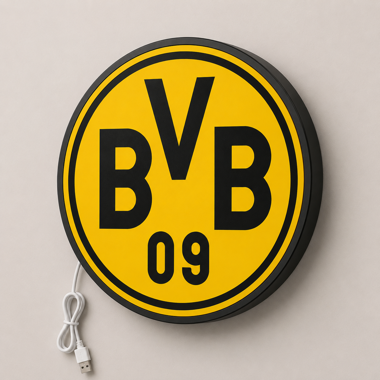 Borussia Dortmund LED Sign shown in daylight
