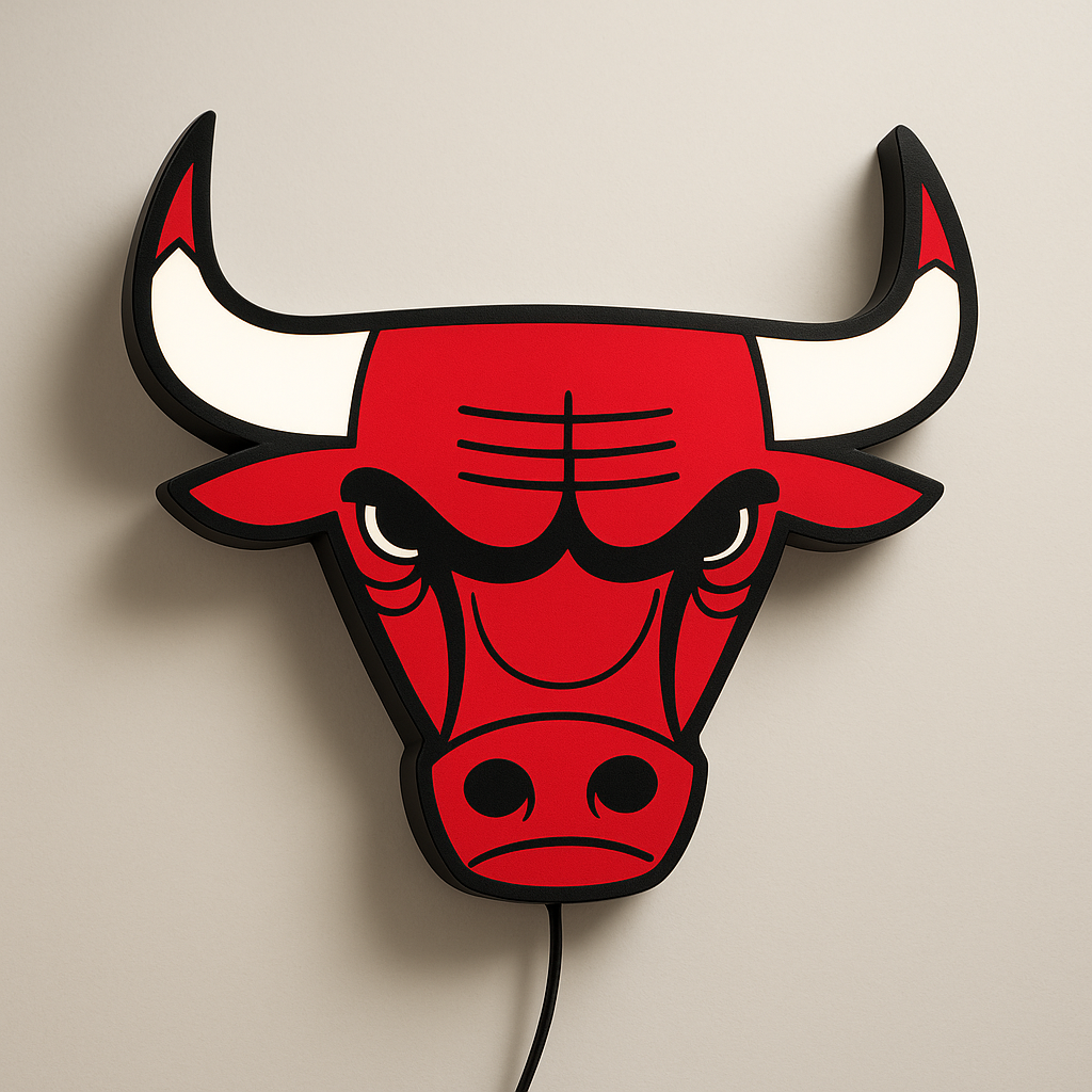 Chicago Bulls LED Sign shown in daylight