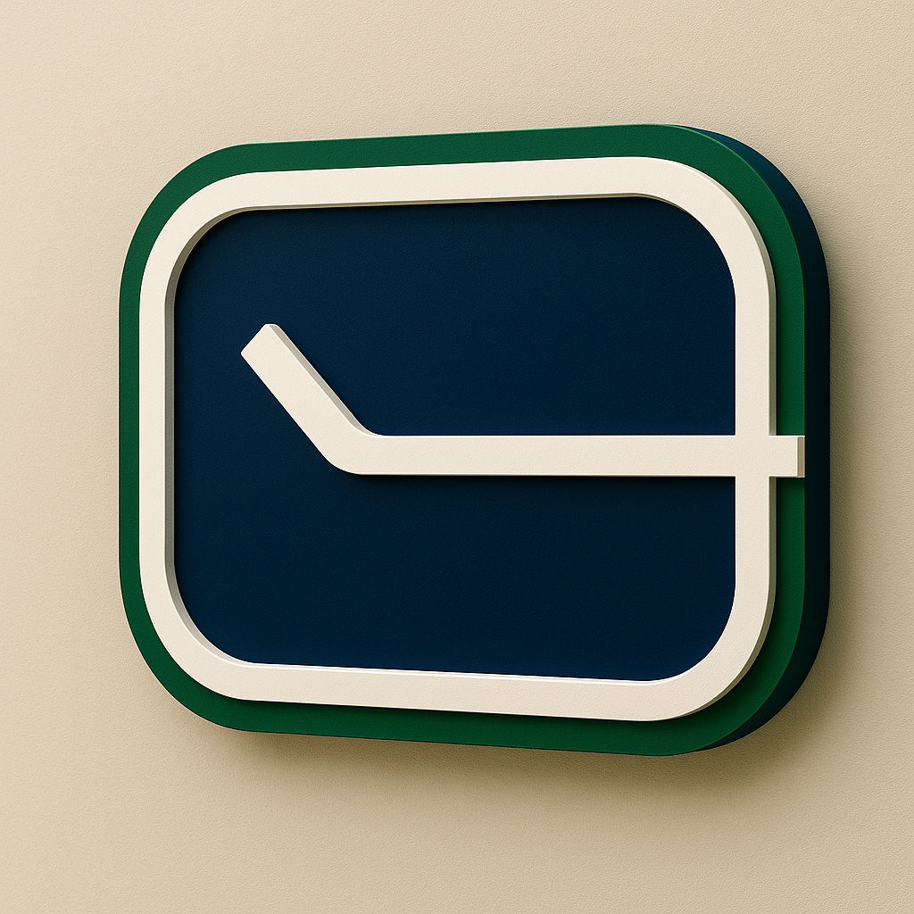 Vancouver Canucks Retro 3D Wall Plaque