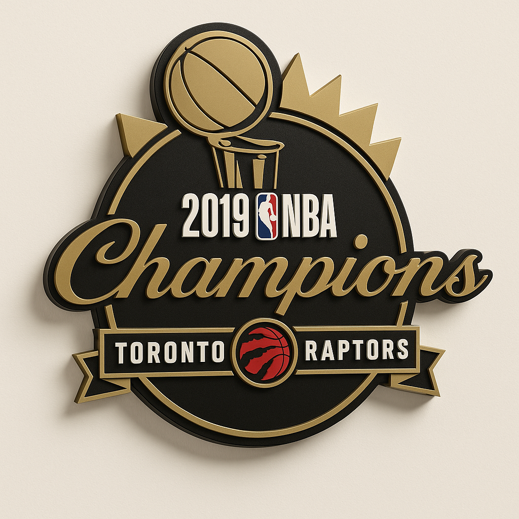 Toronto Raptors NBA Champions 3D Wall Plaque