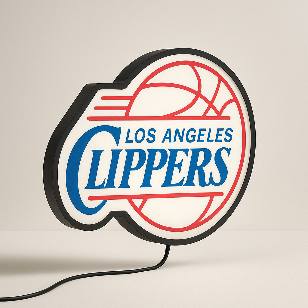 LA Clippers Retro LED Sign shown in daylight