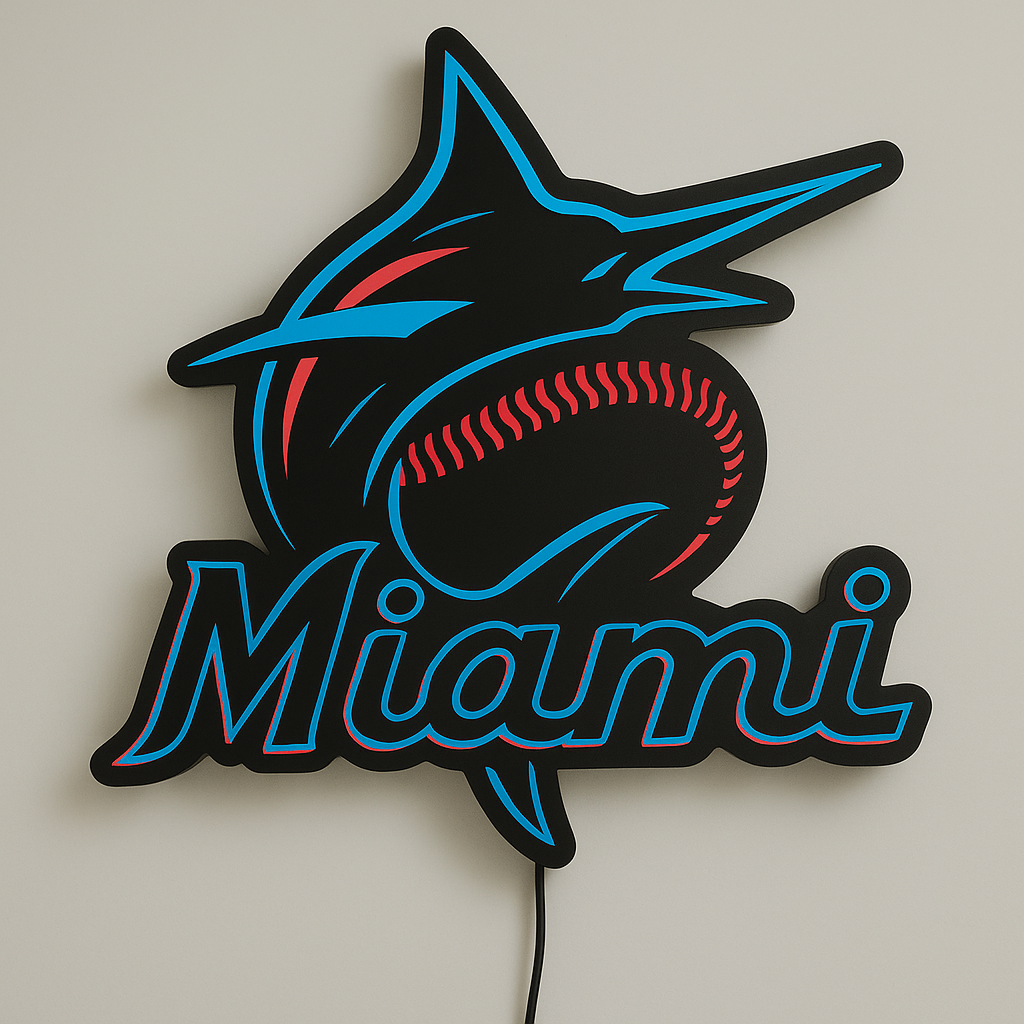 Illuminated Miami Marlins LED Sign