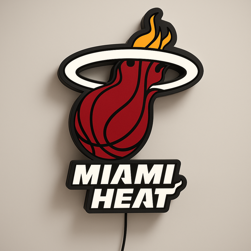 Miami Heat LED Sign shown in daylight