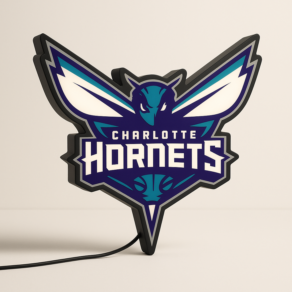 Charlotte Hornets LED Sign shown in daylight
