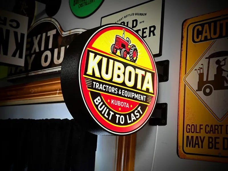 Vintage Kubota Double Sided Gas Station Light - Sign Guy