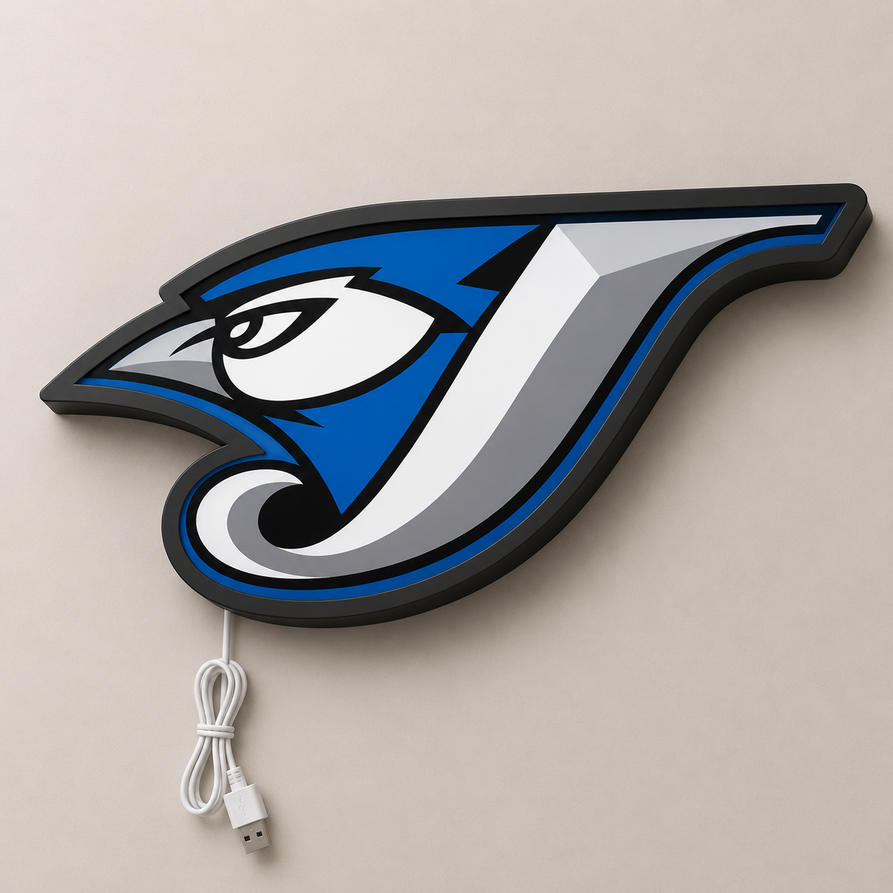 Toronto Blue Jays 2000s Retro LED Sign shown in daylight