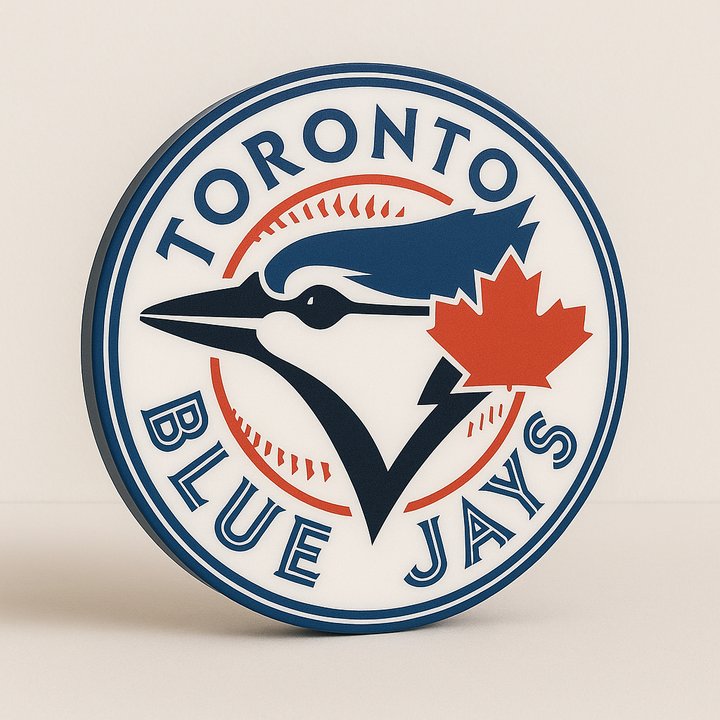 Toronto Blue Jays Round LED Sign shown in daylight