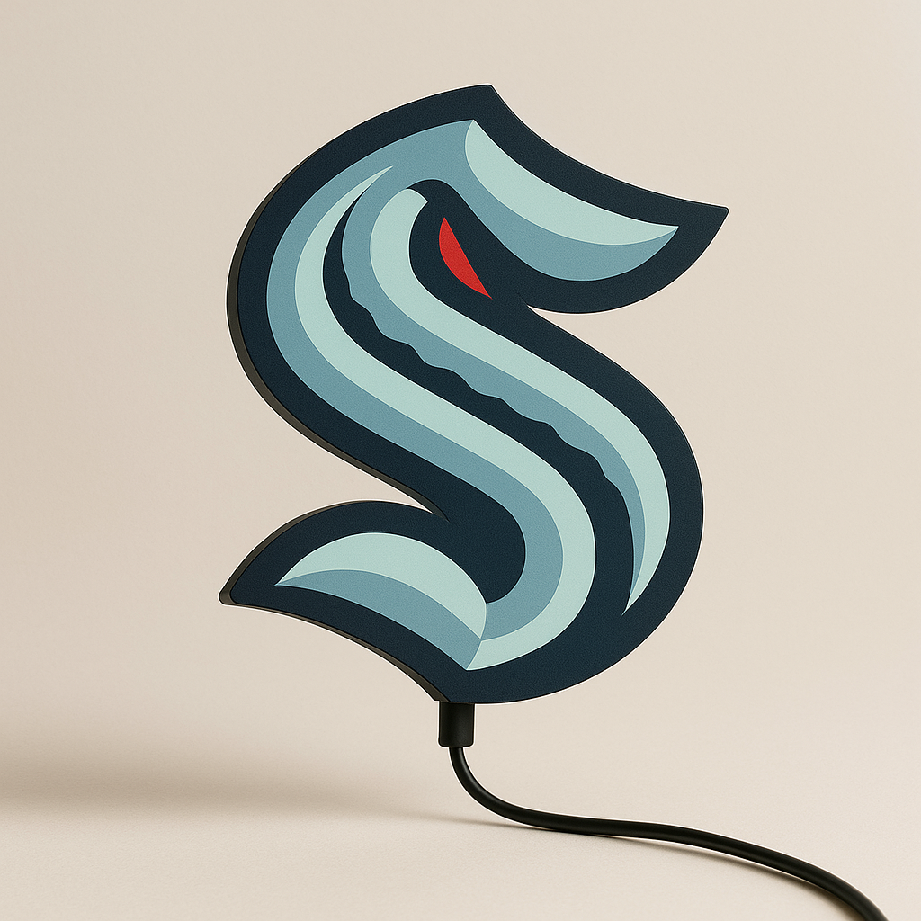 Seattle Kraken LED Sign shown in daylight