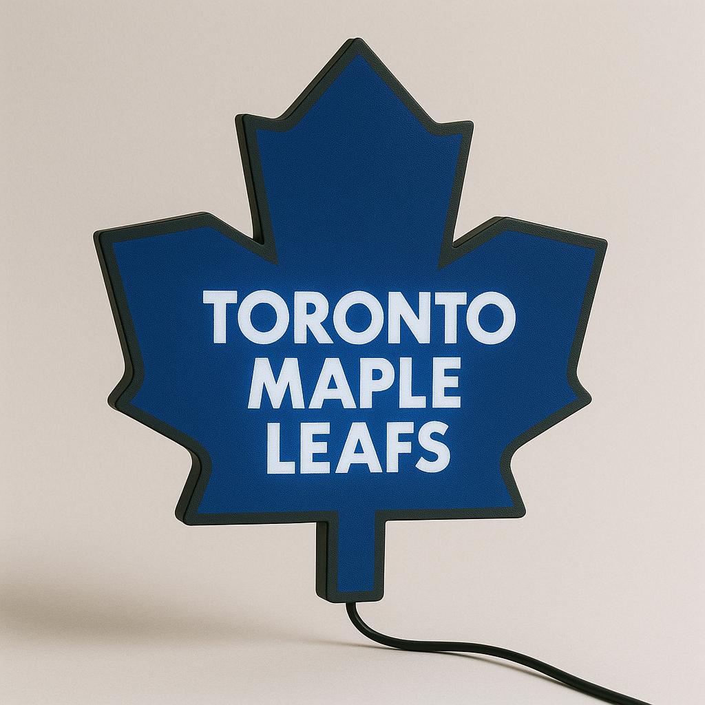 Toronto Maple Leafs 1990s Retro LED Sign shown in daylight