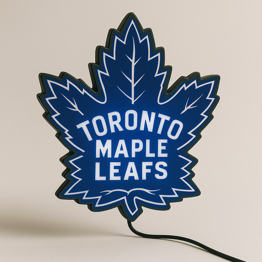 Toronto Maple Leafs 1967 Logo LED Sign shown in daylight