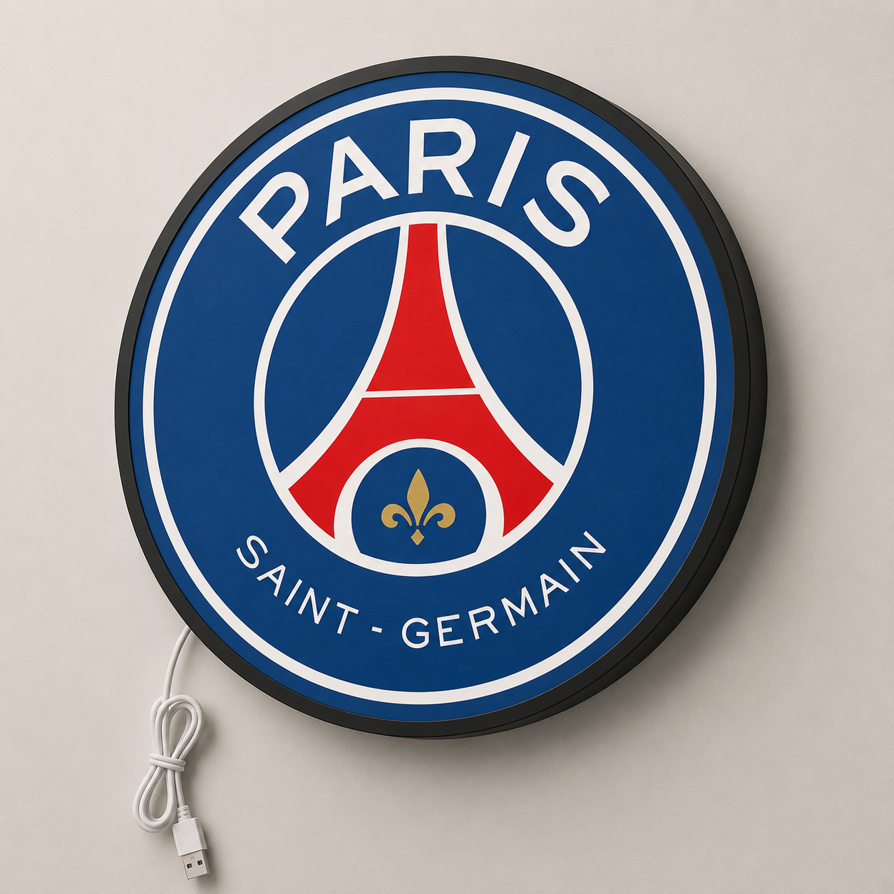 Paris Saint-Germain LED Sign shown in daylight