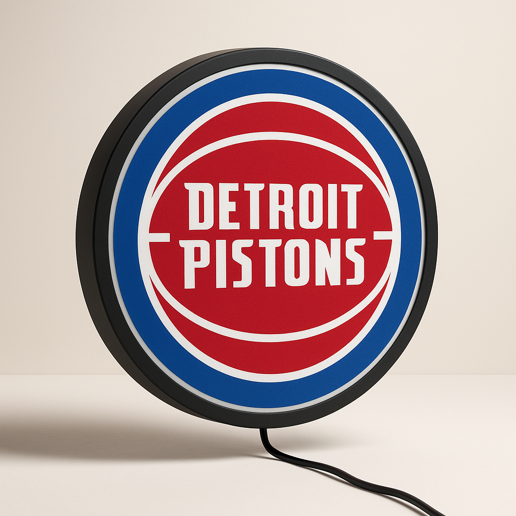 Detroit Pistons LED Sign shown in daylight