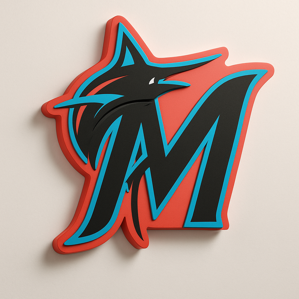 Miami Marlins 3D Wall Plaque