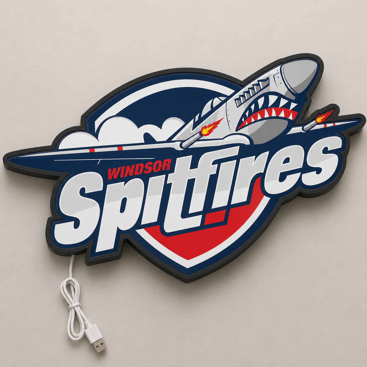 Windsor Spitfires LED Sign shown in daylight