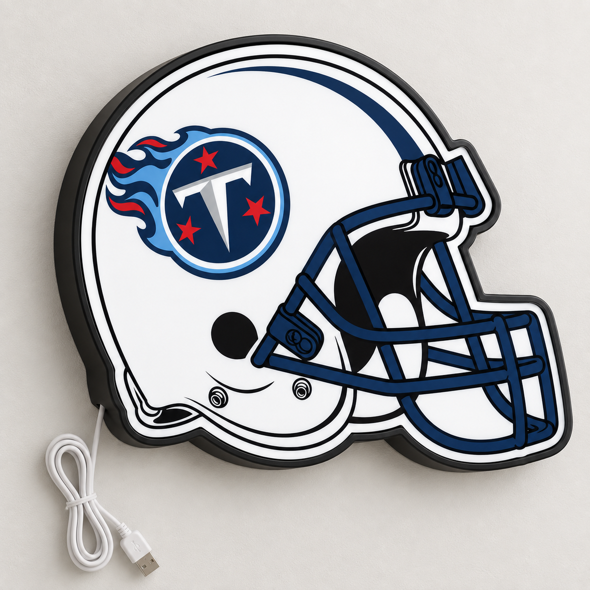 Tennessee Titans Helmet LED Sign shown in daylight
