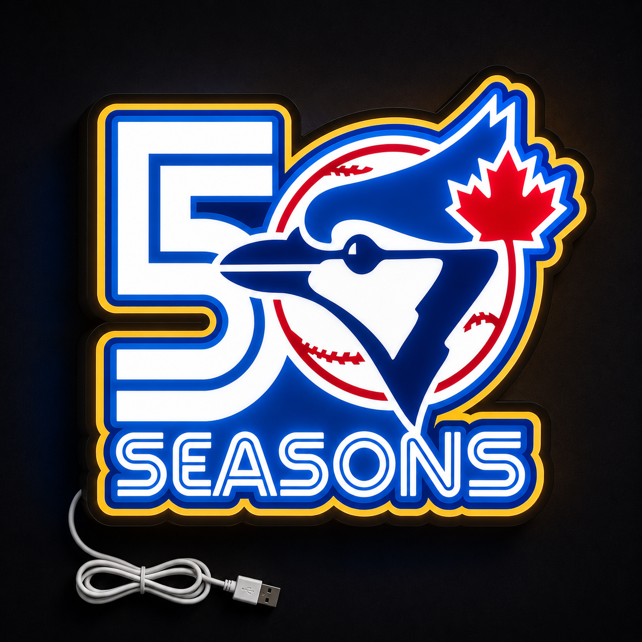 Toronto Blue Jays 50 Seasons Logo LED Sign