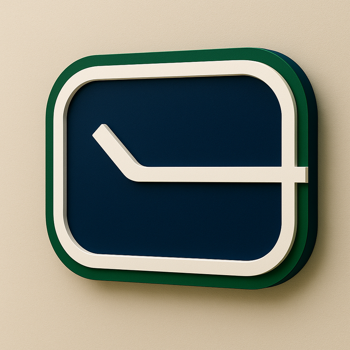 Vancouver Canucks Retro 3D Plaque