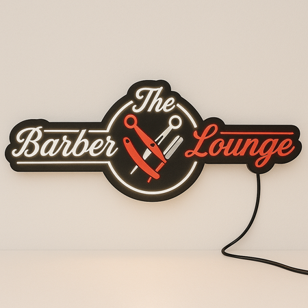 The Barber Lounge LED Sign
