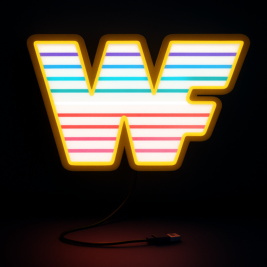 Wwf Light Sign WWF Retro Logo LED Sign | Fan Cave Decor | Sign Guy