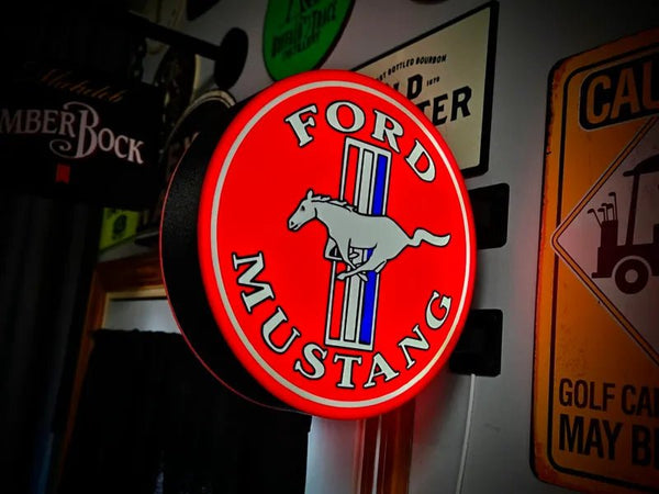 Ford Mustang Double - Sided Gas Station Light - Sign Guy