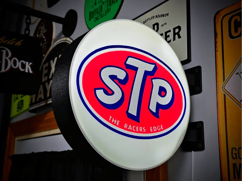 STP Double - Sided Gas Station Light - Sign Guy