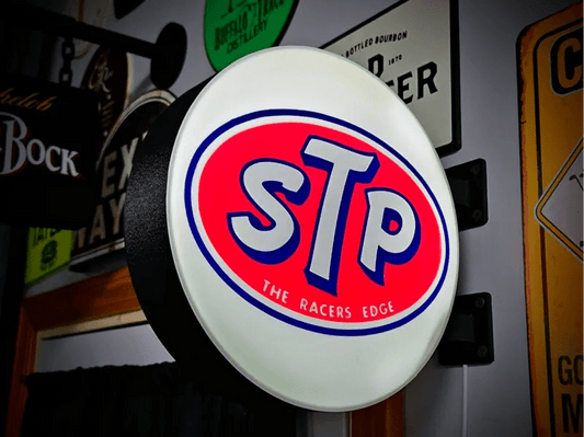 STP Double - Sided Gas Station Light - Sign Guy