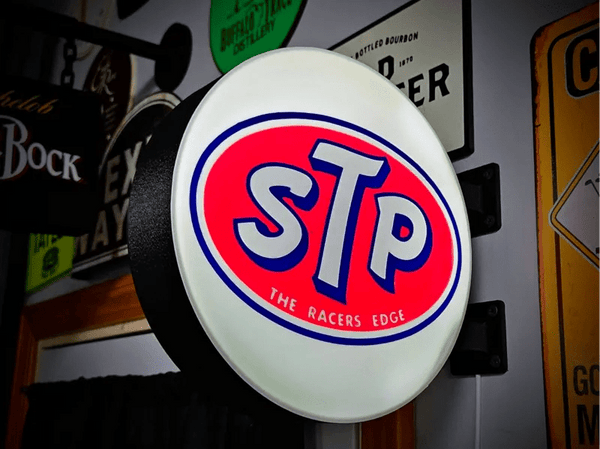 STP Double - Sided Gas Station Light - Sign Guy