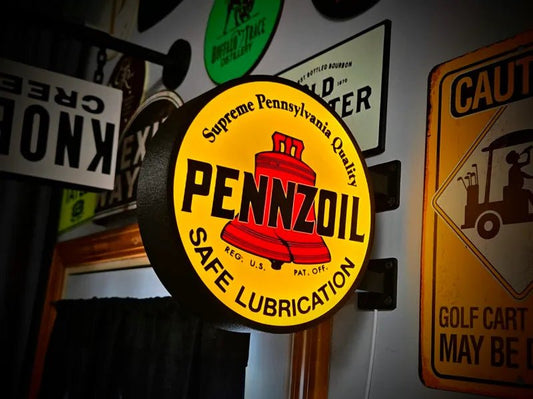 Vintage Pennzoil Double Sided Gas Station Light - Sign Guy