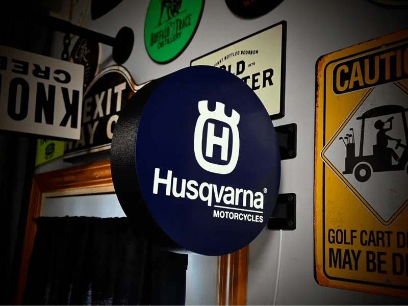 Husqvarna Double Sided Gas Station Light - Sign Guy