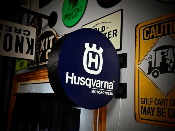 Husqvarna Double Sided Gas Station Light - Sign Guy
