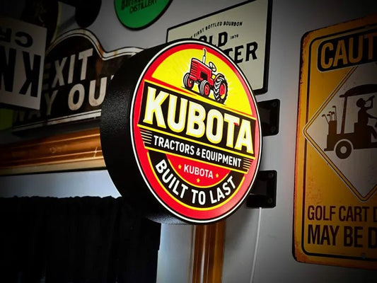 Vintage Kubota Double Sided Gas Station Light - Sign Guy