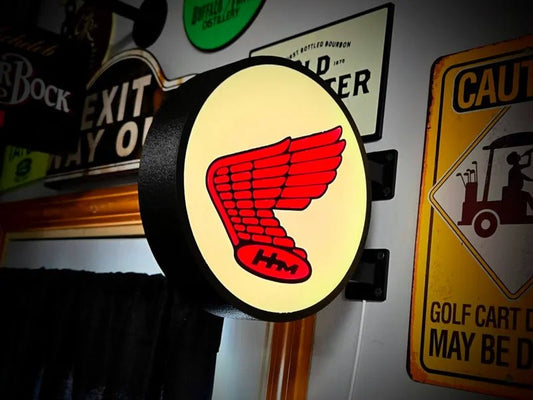 Vintage Honda Motorcycles Double Sided Gas Station Light - Sign Guy