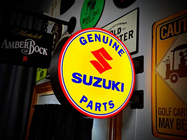 Vintage Suzuki Double Sided Gas Station Light - Sign Guy