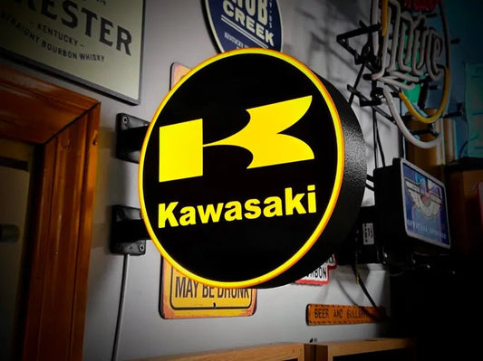 Kawasaki Double Sided Gas Station Light - Sign Guy