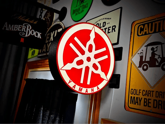 Vintage Yamaha Double Sided Gas Station Light - Sign Guy