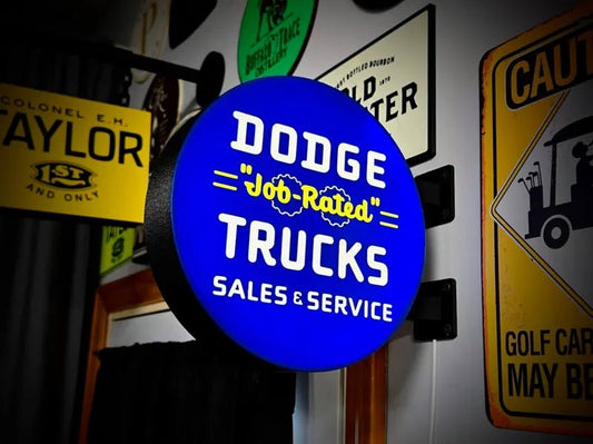 Vintage Dodge Trucks Double Sided Gas Station Light - Sign Guy