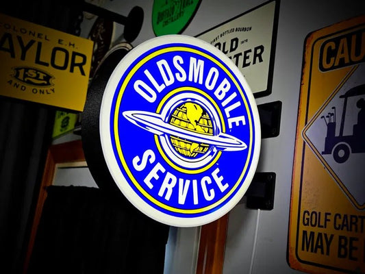 Vintage Oldsmobile Double Sided Gas Station Light - Sign Guy