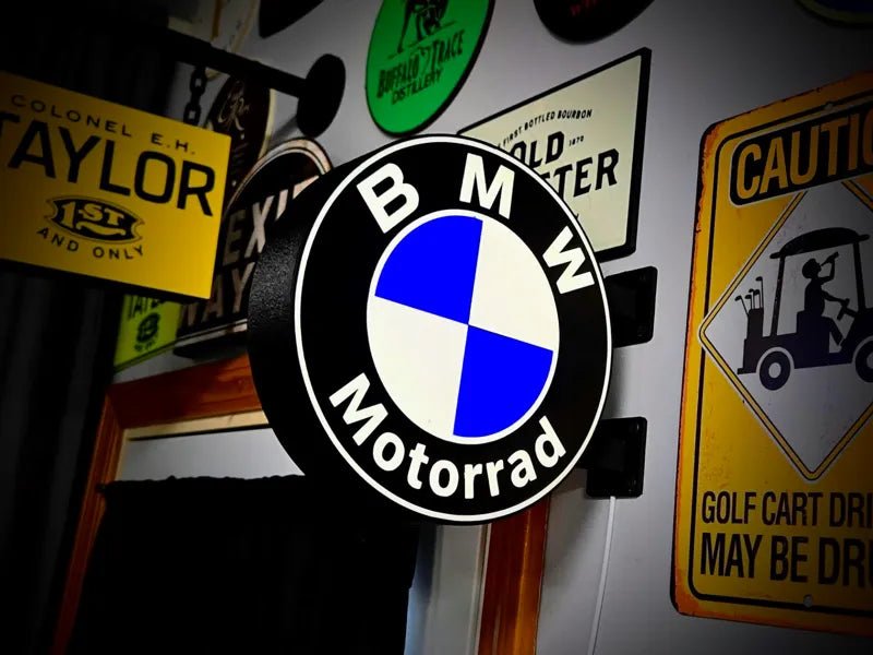 Vintage BMW Double Sided Gas Station Light - Sign Guy