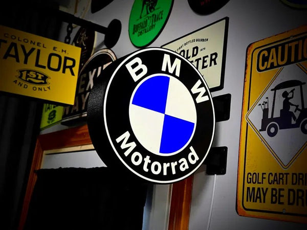 Vintage BMW Double Sided Gas Station Light - Sign Guy