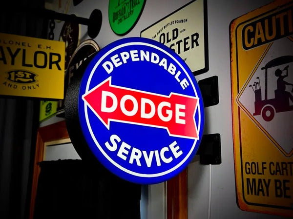 Vintage Dodge Service Double Sided Gas Station Light - Sign Guy