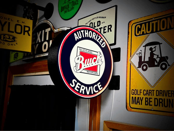 Vintage Buick Service Double Sided Gas Station Light - Sign Guy