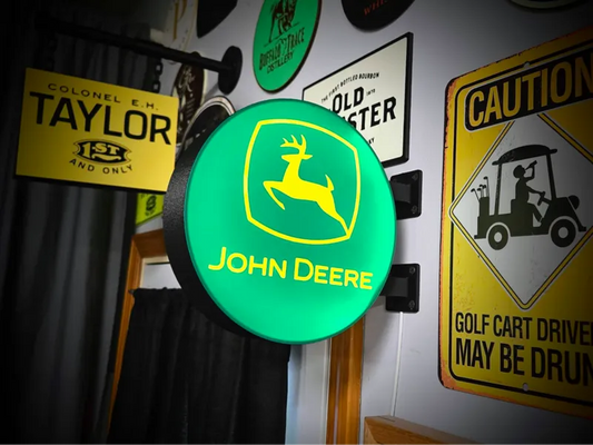 John Deere Double Sided Gas Station Light
