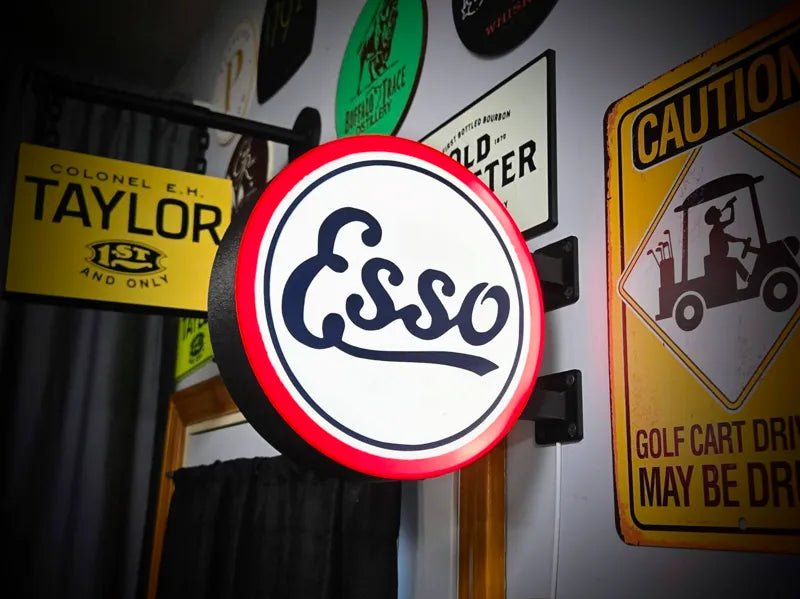 Vintage Esso Double Sided Gas Station Light - Sign Guy