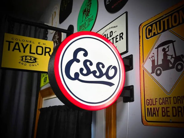 Vintage Esso Double Sided Gas Station Light - Sign Guy