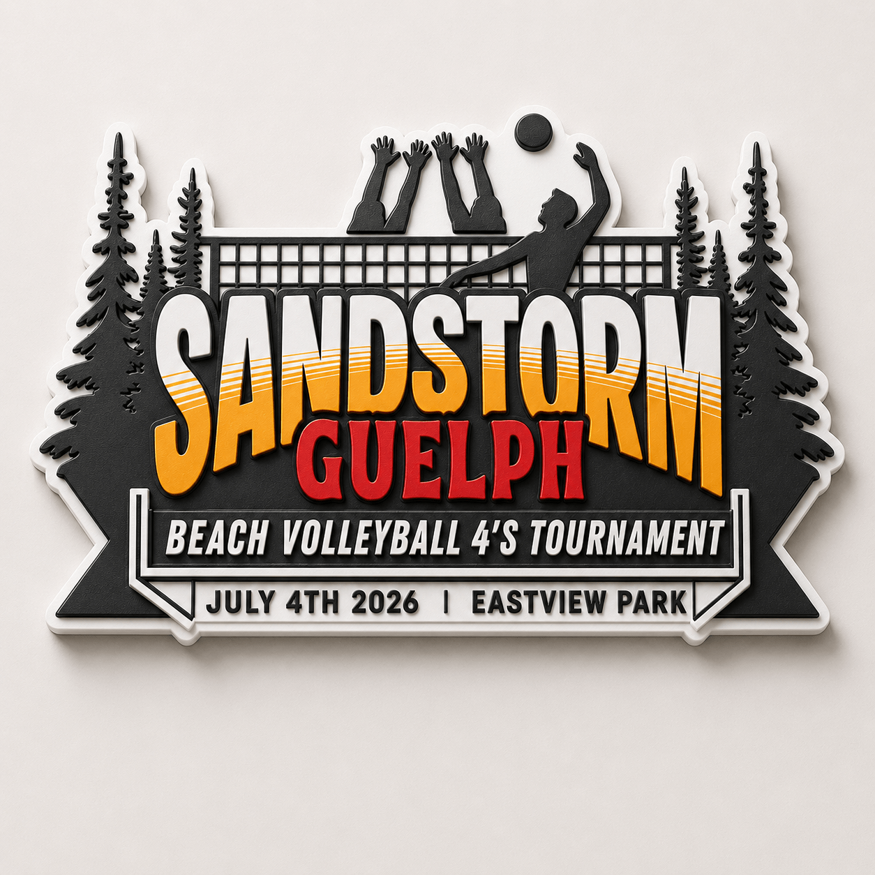 Sandstorm custom 3D plaque with dimensional layered artwork